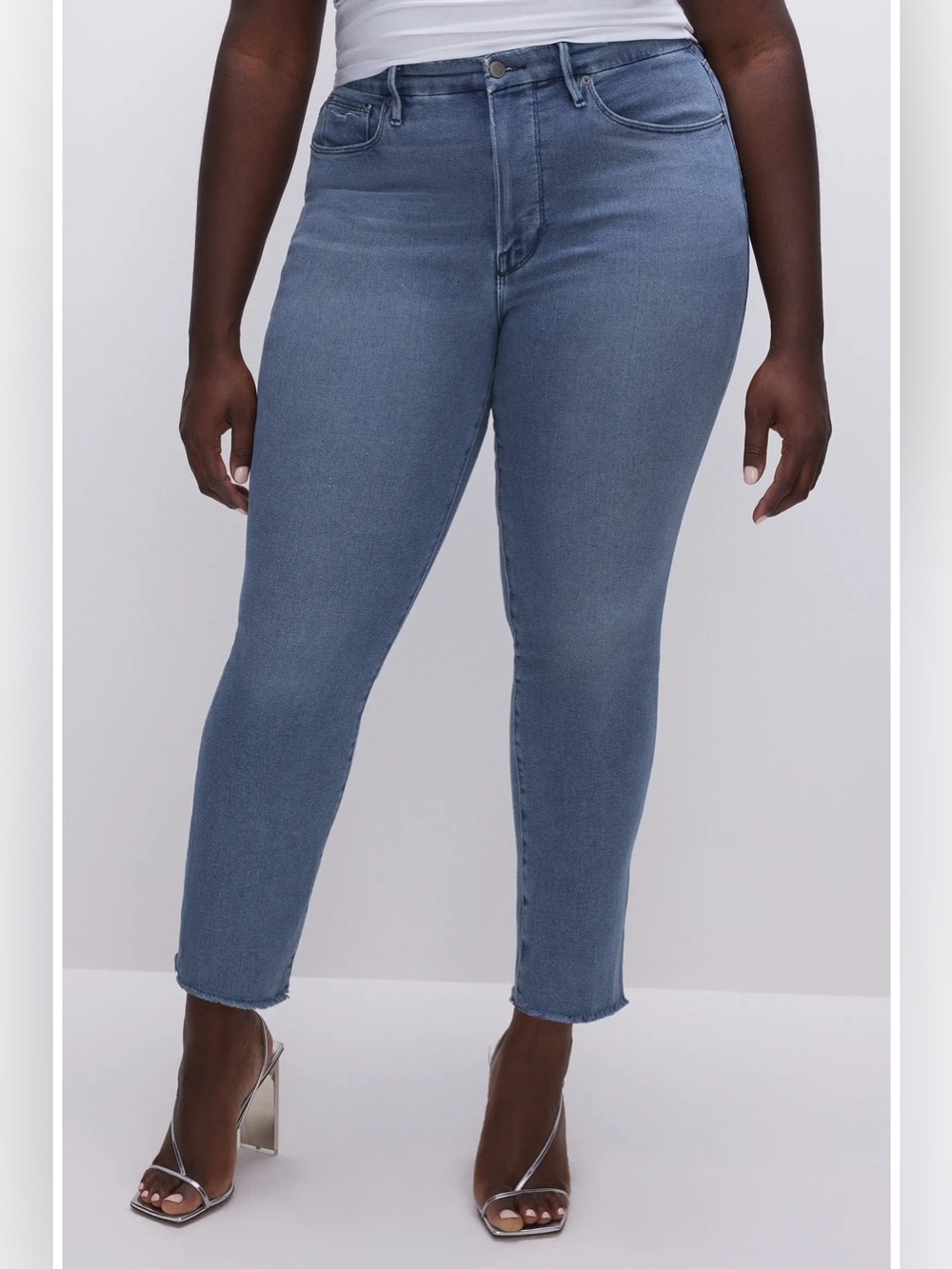 Good Legs Straight Split Pocket Jeans Blue449